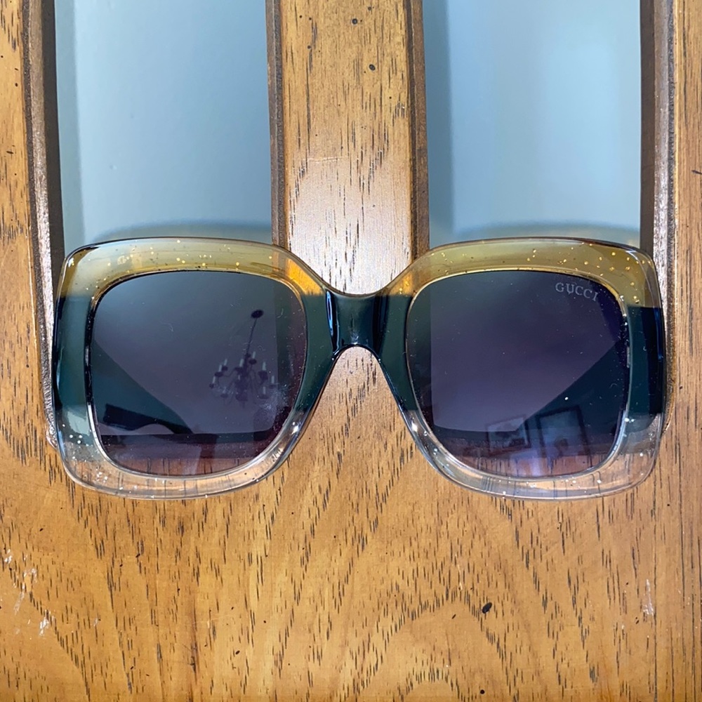 Gucci square sunglasses with bee accents